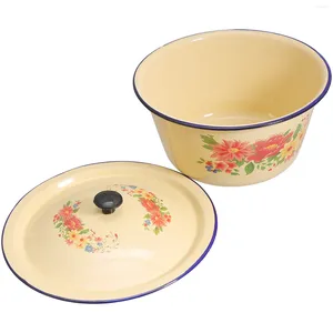 Cuencos, lavabo esmaltado, almacenamiento de sopa para el hogar, olla antigua, tazón grande para mezclar de acero inoxidable, recipientes para sopera, bañera para el hogar