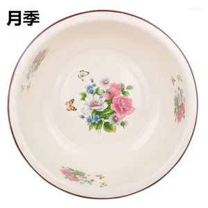 Bowls Emaille Wastafel Wastafel 34cm 36cm Huishouden Ijzer Porselein Ramen Kom Roestvrij Staal Salade Rijst Wassen