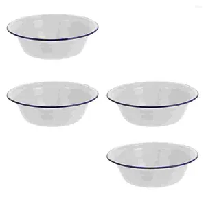 Cuencos Cuenco esmaltado Cuenco para sopa Plato esmaltado para servir Ensalada Platos para mezclar Cereales Redondos Vintage Bandeja de metal grande para frutas Pasta simple