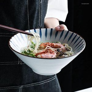 Bols fantaisie Style japonais en céramique grande soupe bol de nouilles ménage boeuf nouilles Ramen salade de fruits rétro