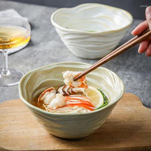 Kommen Fancity Wen Chujia Creative Ceramic Ramen Bowl Home Hooggrade Noodle Bucket Hat Grote Japanse stijl Schroef PO