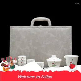 Tazones Feifan Leede Jade Porcelana Aplicación de té ardiente Juego de té de cerámica para el hogar