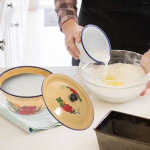 Kommen bloembouillonpot: stoofpot met deksel niet-keramisch gecoate lage stockpot quart stockpots soep pastasaus potten voor thuiskeuken