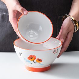 Kommen fruitschijfkom creatieve rijst modern Koreaans bloempatroon hoogwaardige vaisselle porcelaine keramiek servies ED50TW