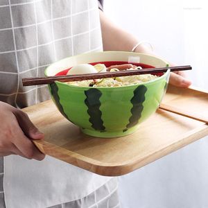 Bols Fruits Pastèque Bol Nouilles Instantanées Ménage Vaisselle En Céramique Soupe Ramen 7 Pouces Creative Mignon