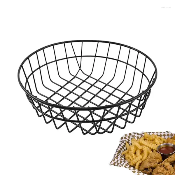 Bols Fry Panier fil Végétables Paniers de fruits de fruit Bowl Retro Metal Storage Portable Mini Picnic Kitchen