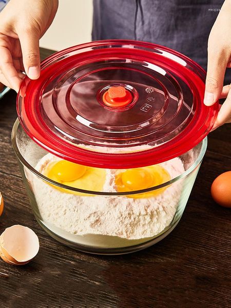 Cuencos Caja de almuerzo de vidrio Tazón de frescura Gran capacidad Crisper Grado especial con tapa Horno de microondas calentado