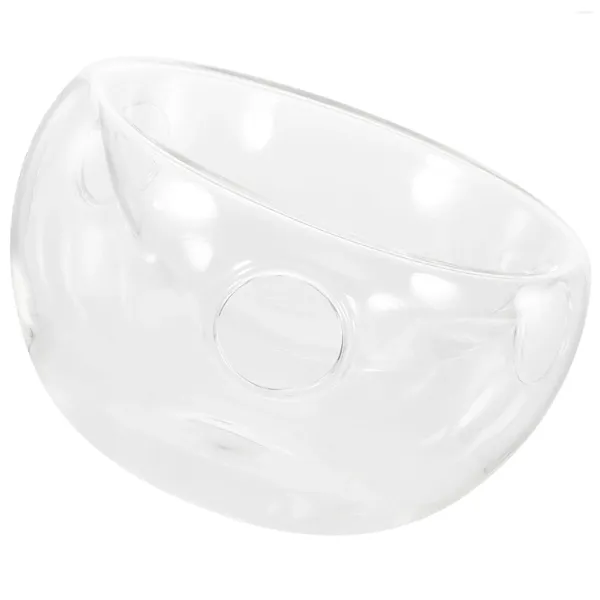 Tazones de ensaladera de vidrio plato de fruta: decoración de cristales de mezcla redonda transparente, todo para el postre de palomitas de maíz condimentos bocadillos