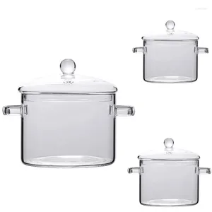 Bols en verre casquette pochette pour la cuisine transparente mini soupe nouilles cuiseuse cuiseuse stovetop outils de cuisson accessoires