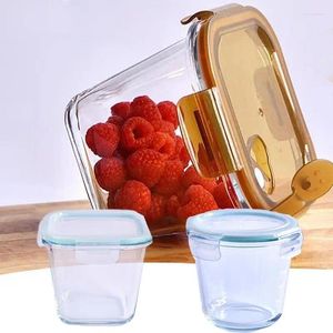 Bols verre avec couvercles bol transparent récipient à micro-ondes résistantes à la chaleur salade de fruits de cuisine