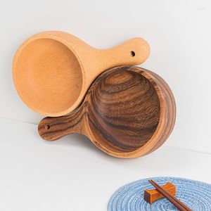 Kommen hemu leven natuurlijke houten Japanse stijl keuken accessoires eenvoud handgreep