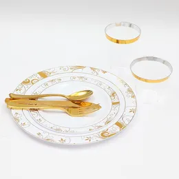 Kommen Hoge Kwaliteit Uitstekende Luxe Bone China Gouden Rand Porselein Diner Set Fijne Servies Sets