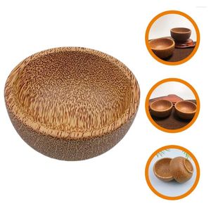 Bols décoratifs pour la maison, bol à salade décoratif en bois de noix de coco, porte-fruits domestique rond multi-usages