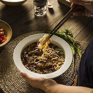 Bols ménage japonais vaisselle en céramique bol à soupe grand nouilles Ramen créatif chapeau de paille assiette Western