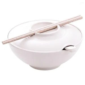 Cuencos Tazón de fideos instantáneos Hogar Ramen Cocina Fideos Tapa de sopa Arroz Palillo Cuchara Sushi Bambú Palillo Japonés