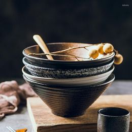 Bols japonais bol en céramique maison grand Ramen riz nouilles soupe créative vaisselle Restaurant bambou chapeau salade
