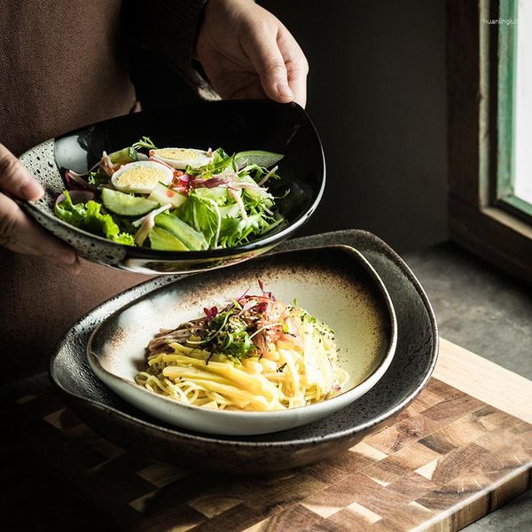 Tazones japoneses de ensalada de fruta creativa sopa gran sopa de sopa de cerámica restaurante para el hogar del hogar la cocina de la cocina