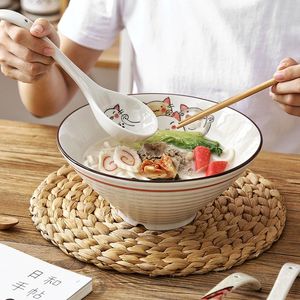 Bols Japonais Mignon Céramique Ramen Bol Ménage Grande Soupe De Mer Unique Créative Nouilles Instantanées De Nouilles