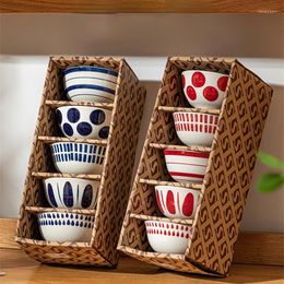 Kommen Japans geometrisch patroon rijstkom gezondheid en milieubescherming keramische maaltijd huishouden cadeau keukengerei set