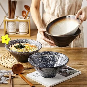 Bols Japonais Ramen Bol Ménage Grand Mer Rétro Chapeau Commercial Céramique Soupe Farine