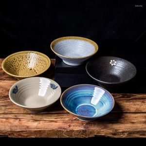 Bols Style de simplicité japonaise sous glaçure poterie grossière nouilles bol à soupe chapeau riz cuisine vaisselle en céramique artisanat outil de salle à manger