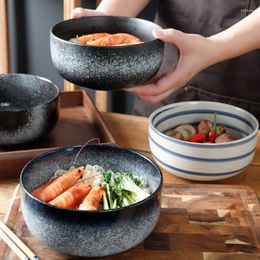 Kommen Japanse stijl keramische instant noodle bowl met deksel voor slaapzaalstudenten enkele grote lunchbox huishoudelijk servies