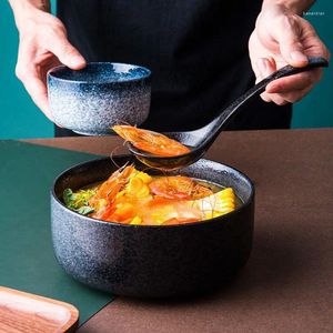 Bols Style Japonais Salade en céramique COUVOIRS OESTRIEURS BOLL Ramen grand plat Nouilles de luxe Soupe rétro Ménage 4,5 / 6/8 pouces