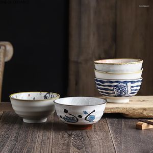 Bols style japonais motif créatif bol en céramique multifonction affaires pique-nique Restaurant maison vaisselle salade de riz