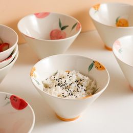 Cuencos estilo japonés esmaltado bambú sombrero cuenco 5 pulgadas encantadora sopa cerámica postre desayuno azúcar agua