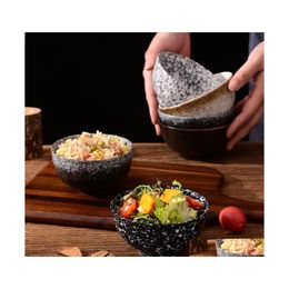Cuencos Japonés Mayorista Pequeño Sopa de Cerámica Hogar Postre Tazón Retro Vajilla Arroz Gota Entrega Jardín Cocina Comedor Bar Dinnerwar Dhfgo