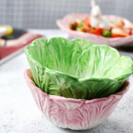 Bols Enfants Bol en céramique Chou chinois Design Conteneur pour dessert Salade de fruits Petite assiette de sauce Snack Décor essentiel