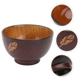 Bols feuilles en bois cuisine cuisine créative dishware asiatique soupe dîner feuille jujube japonais