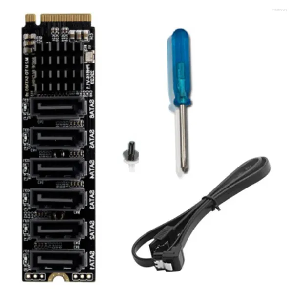 Bols M.2 MKEY PCI-E Riser Card NVME à 3.0 PCIE 6Gpbsx6-Port Expansion ASM1166 Support PM Fonction