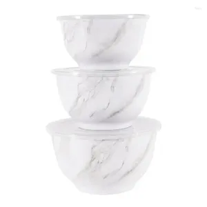 Bols en mélamine servant un bol avec des couvercles en marbre blanc plats de cuisine kawaii pour la vaisselle pour nouilles romaines