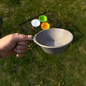 Kommen mini camping kom met opvouwbare handvat picknick kookpot stapelbare pbt plastic anti-drop anti-schalen kookgerei voor huis buiten