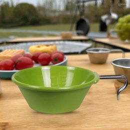 Kommen mini picknick kookpot met opvouwbare handvat shera cup bowl stapelbaar pbt plastic anti-drop anti-schalen kookgerei voor huis buiten