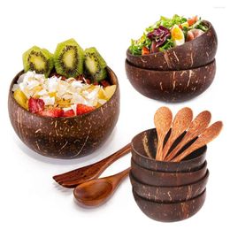Kommen Natuurlijke kokosschouder Lepel Set Fruitsalade Noedel Rijst HOUTEN AFBEELDEN TRABLE TARE
