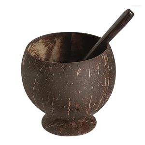 Kommen natuurlijke kokosnoot shell cup creatief fruitbier koffie koude drank houten kom voor servies restaurant keuken huisdecoratie