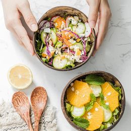 Tazones natuurlijke kokosnoot kom decoratie fruta salada fideos rijstkom houten fruitschaal handwerk