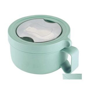 Bols Bol à nouilles 29 oz/3,4 tasses Boîte à bento portable en acier inoxydable avec poignée et couvercle étanche Batter Drop Delivery Home Garden Ki Dhilg