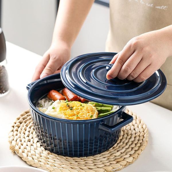 Cuencos Estilo nórdico Cerámica Ramen Bowl Fideos instantáneos con cuchara Palillo Cocina Sopa Vajilla Set Ensalada de frutas Arroz