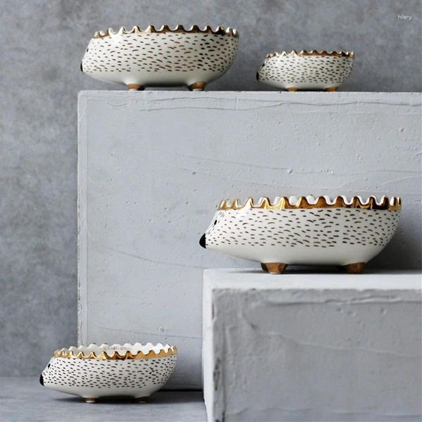 Tazones novedosos erizos phnom penh tazón cerámica postre nórdico en forma de animal ensalada de fruta linda porcelana de porcelana