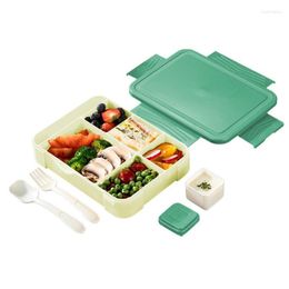 Cuencos portátil Bento Box Almuerzo al aire libre 6 compartimentos Adultos Niños a prueba de fugas Preparación Sushi Picnic Vajilla