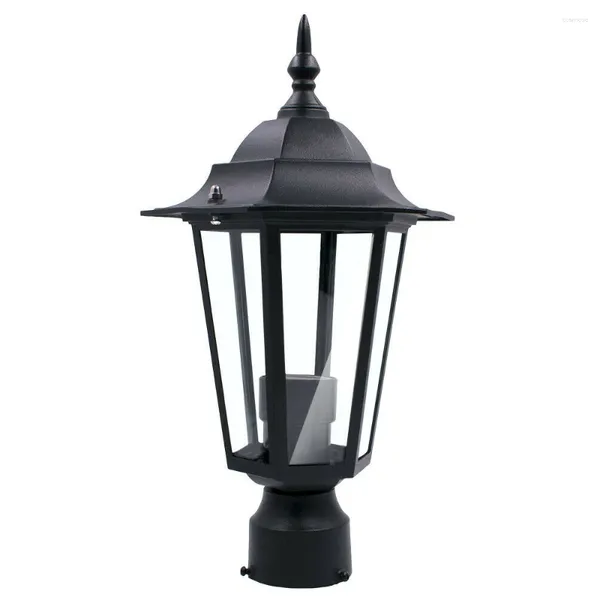 Bols post-poteau clair clair jardin extérieur patio allée de jardin lanterne lampe noire haut