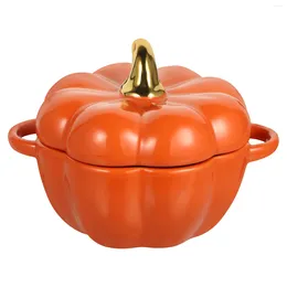 Bols Pumpkin Bowl Céramique Soup Conteneur Rice Enfants Four Blanc Céramique Plaies de salade Halloween Vide