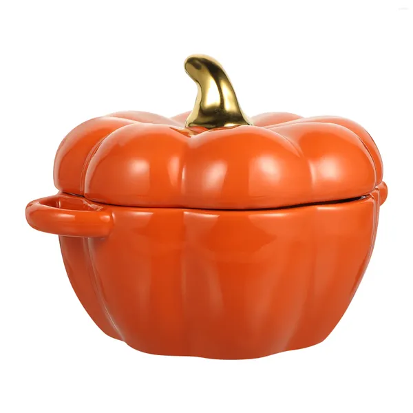 Cuencos Tazón De Calabaza Sopa Portátil Contenedor De Cerámica Decoración Arroz Decorativo Halloween Candy Pot