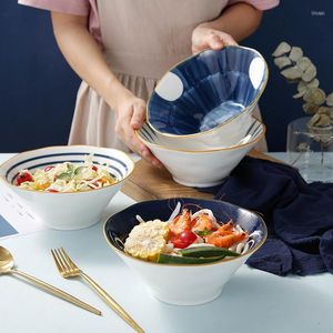 Bols Qingyao japonais chapeau bol rétro maison cuisine vaisselle os porcelaine sous glaçure Ramen fruits salade nouilles