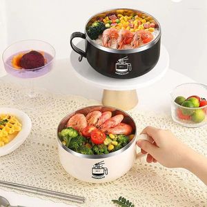 Kommen Ramenkom Magnetronkeuken Magnetron Popcornemmer Instant Noodle Met Deksel En Handvat Roestvrijstalen Lunchbox