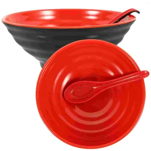 Cuencos Ramen Bowl Set Sopa Asiática Hogar Plástico Fideos Postre Grande Melamina Contenedor Cocina