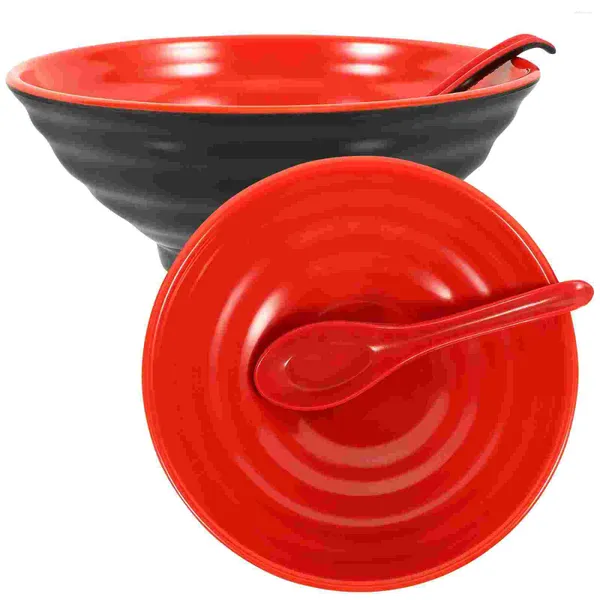 Cuencos Ramen Bowl Set Sopa Japonesa Cuchara Cucharada Hogar Grande Melamina Restaurante Multiuso